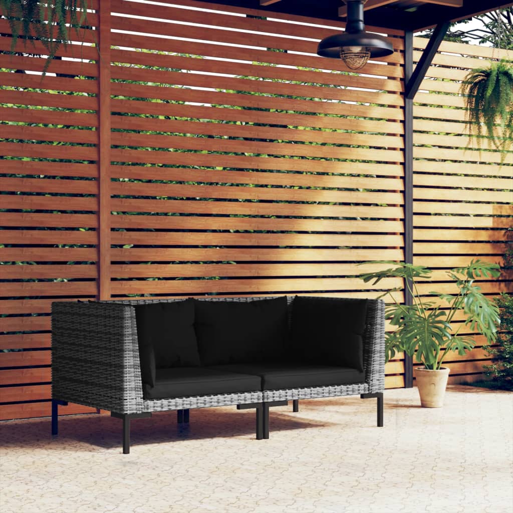 Half Round Poly Rattan Patio Sofas with Cushions B7217