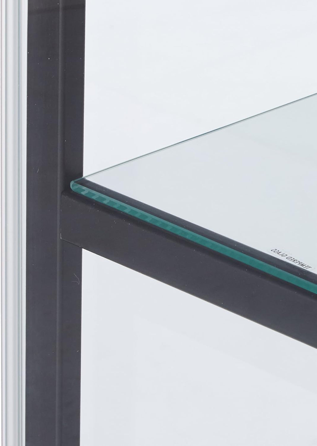 4-Shelf Glass Curio Cabinet Black and Clear M4462