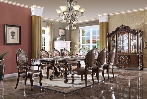 9pc Formal Dining Table Set with 6 Side Chairs and 2 Arm Chairs E77805