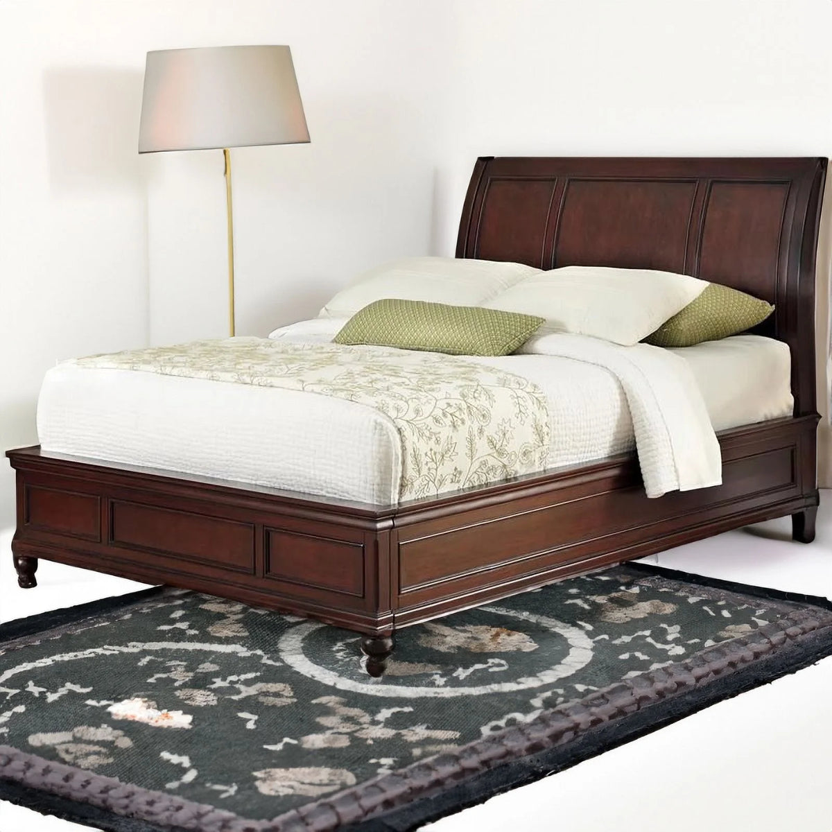 King Size Mahogany Wood Sleigh Bed K974025