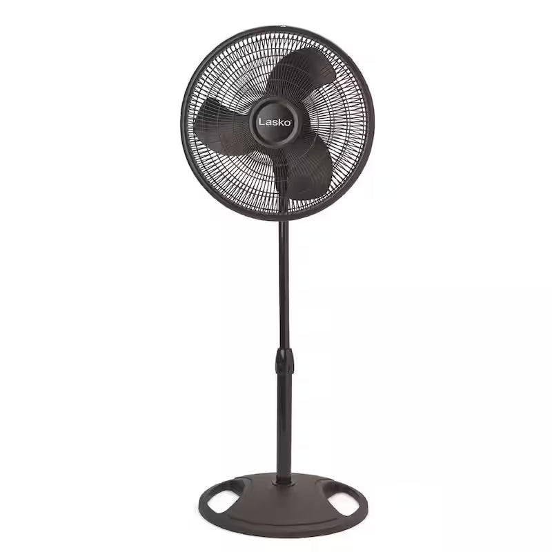 16 in. 3 Speed Oscillating Pedestal Fan with Adjustable Height in Black Y3894