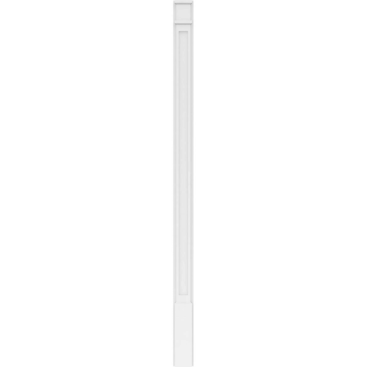 8x22W x 108x22H x 2x22P Flat Panel PVC Pilaster with Decorative Capital & Base (Pair) M946512