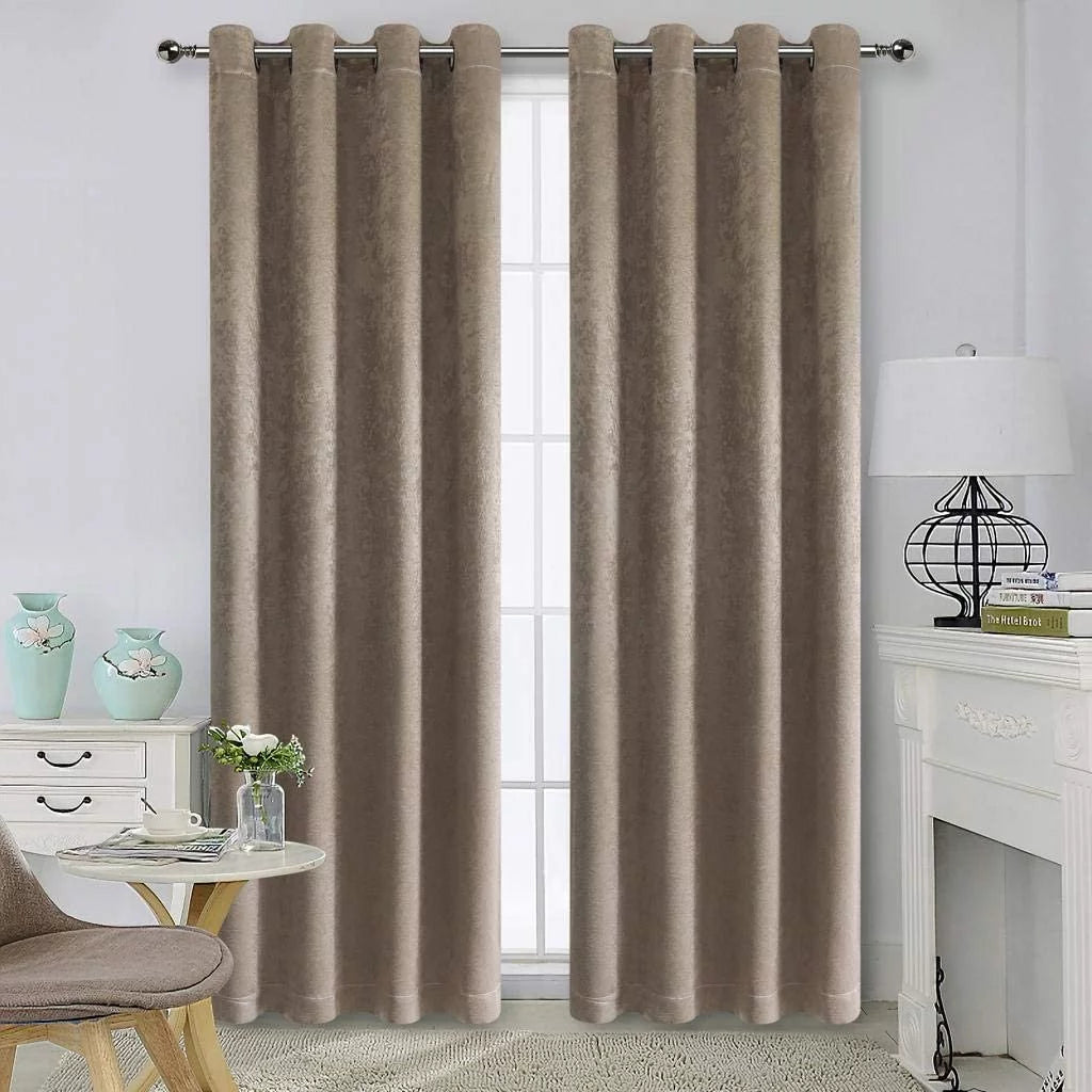 Blackout Grommet Curtains Set of 2 Panels 52 X 84 Inch Taupe D798369