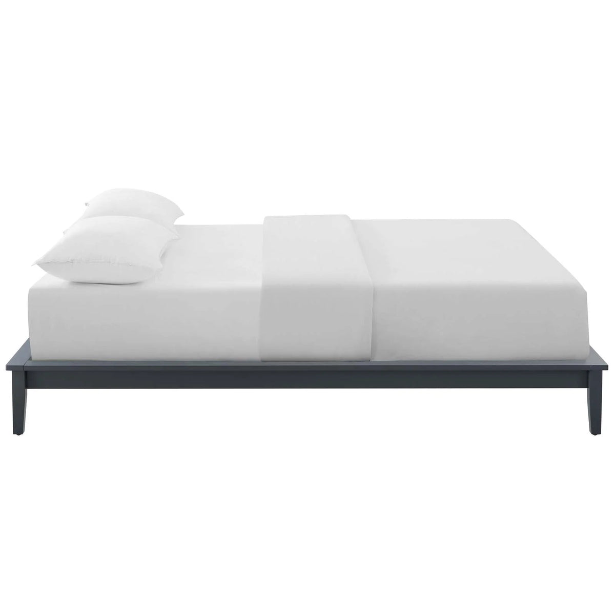 King Wood Platform Bed Frame in Gray K5776