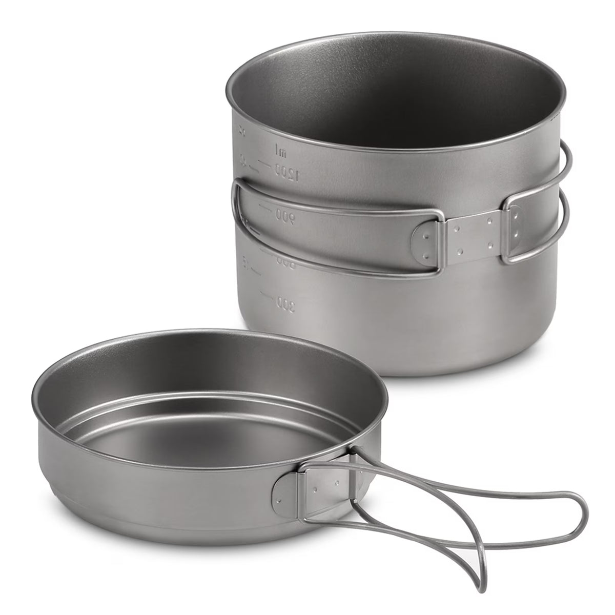 1100ML / 1600ML Folding Handle Pot Pan Set X8473