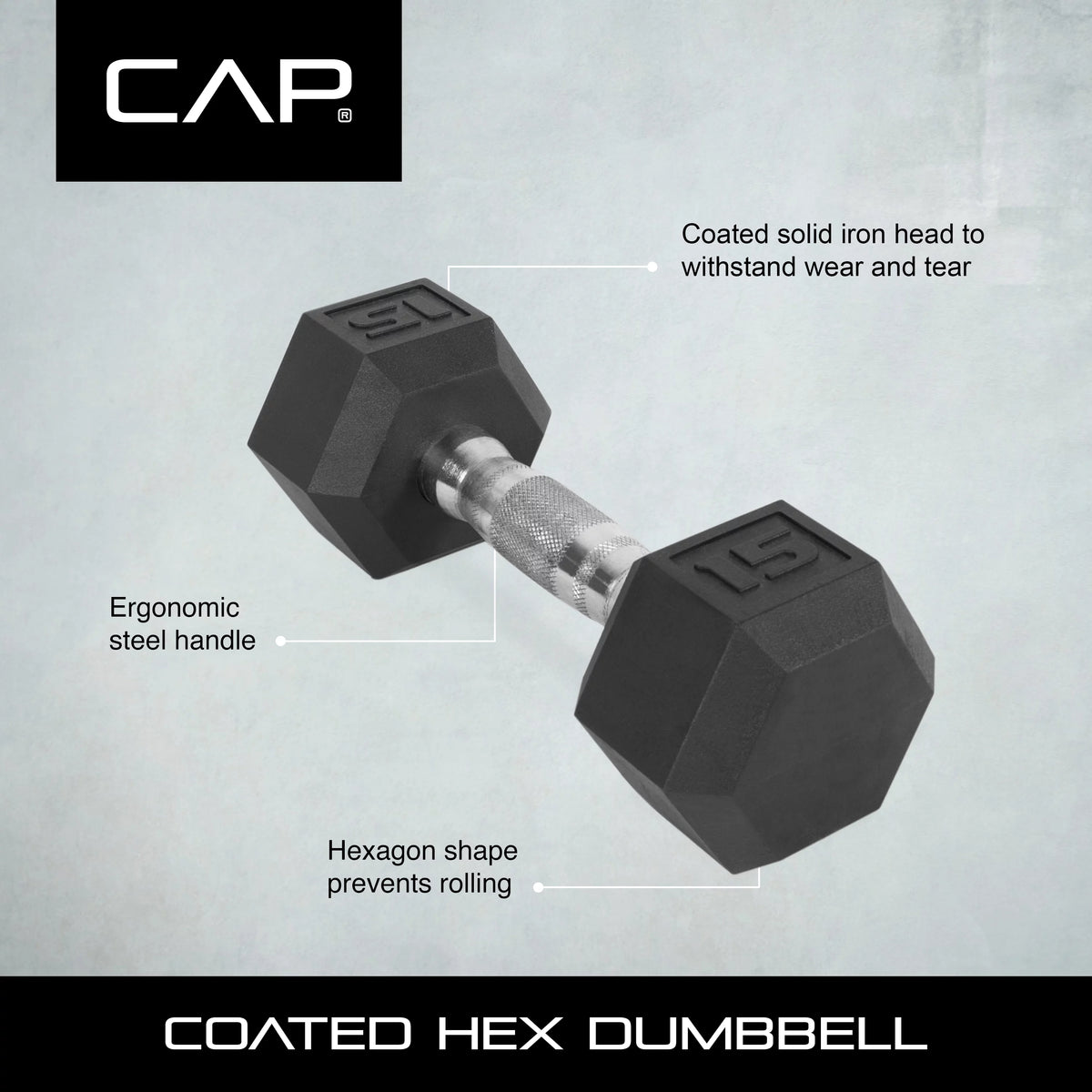 40 lbs Coated Hex Dumbbell M309