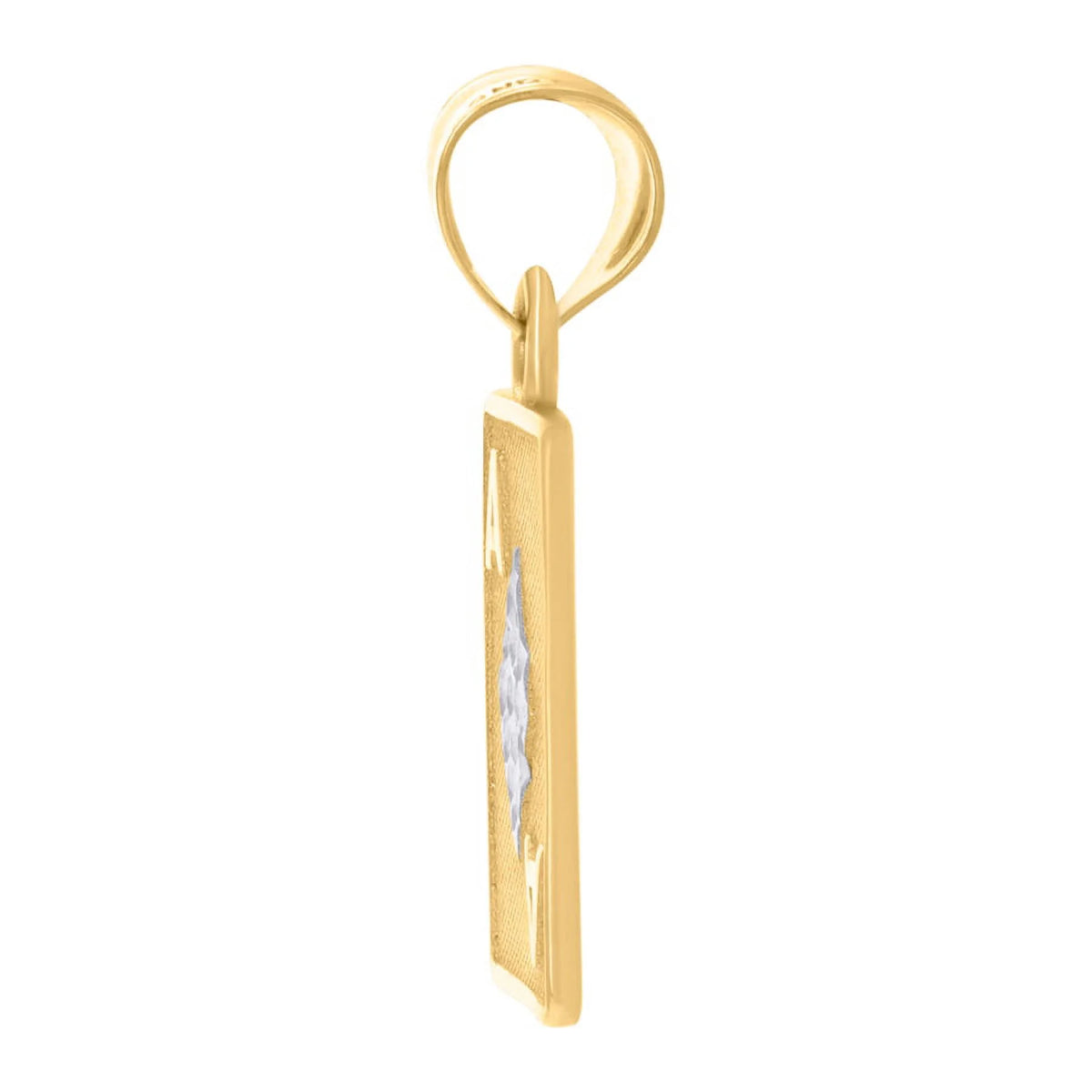 Two Tone Gold Playing Cards Charm Pendant Necklace R654