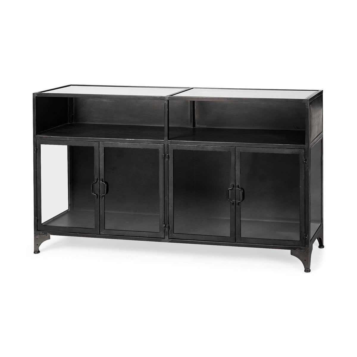 Black Metal Glass Door Display Cabinet R221