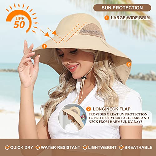 Outdoor Sun Hat with Neck Flap Wide Brim Fishing Hat S21872