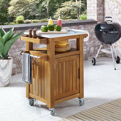 Outdoor Compact Bar Serving Cart V86733