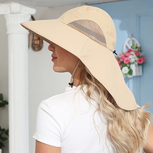 Outdoor Sun Hat with Neck Flap Wide Brim Fishing Hat S21872