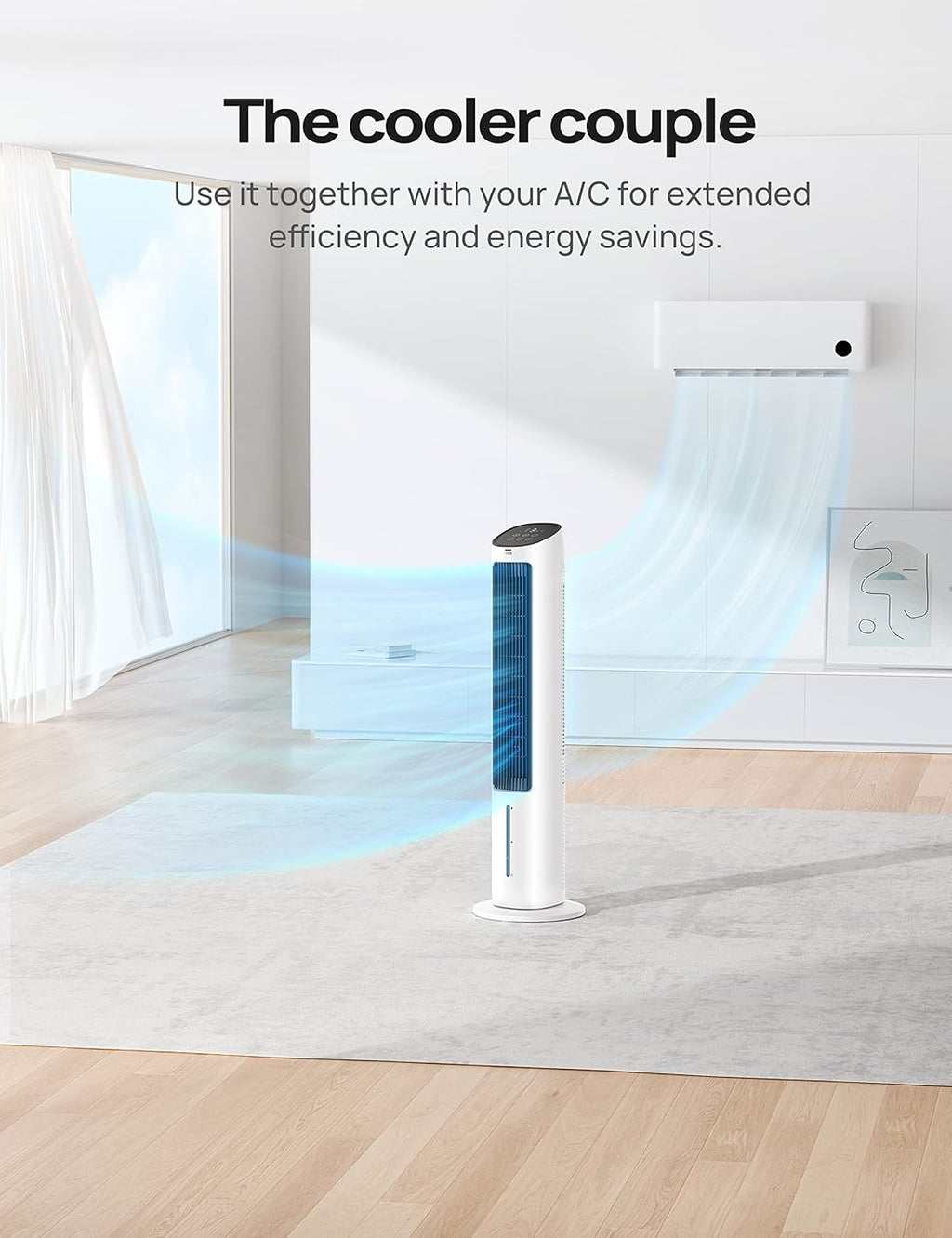 40" Oscillating Tower Fan with Remote Control, 3 Modes 4-Speed, White H73305