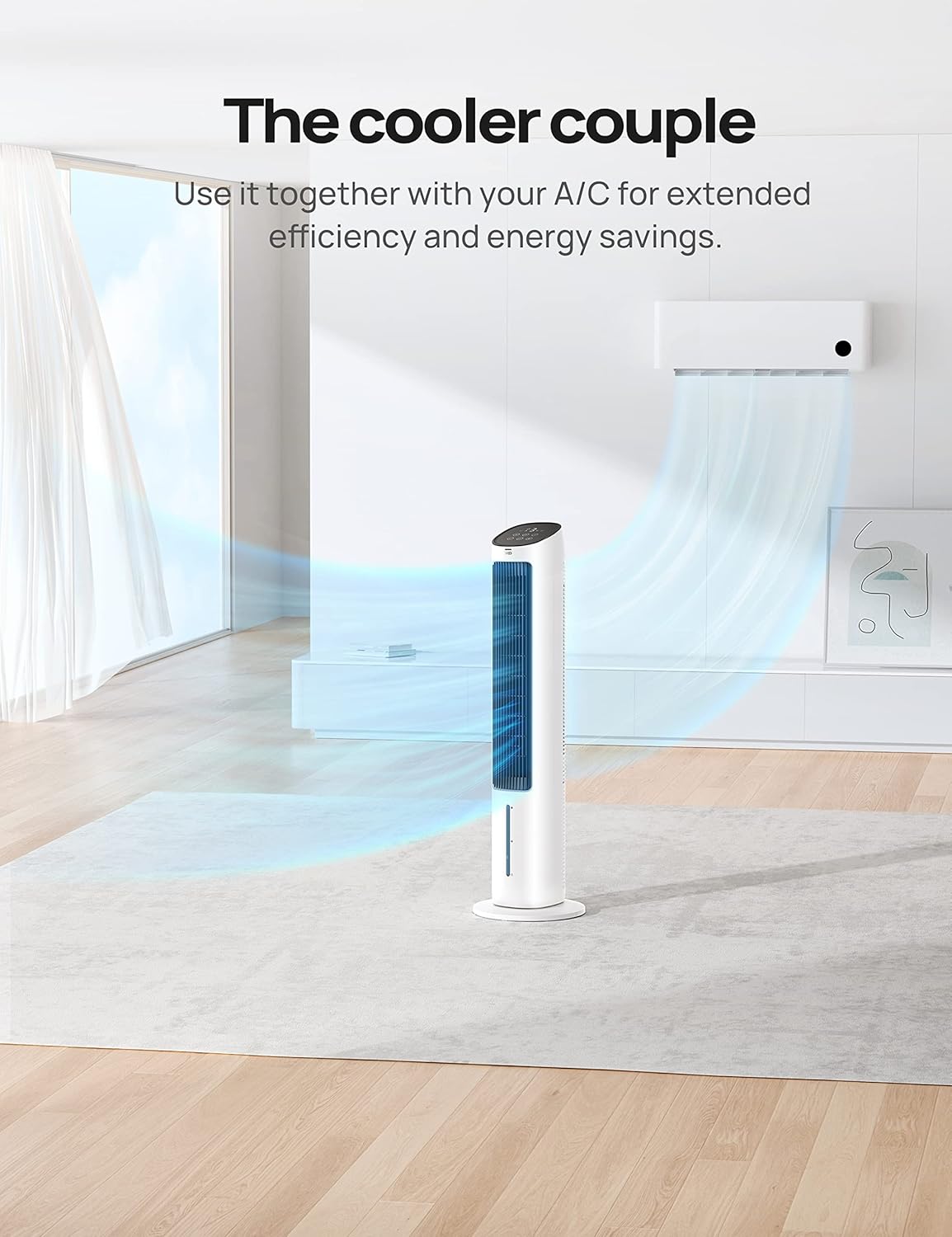 40" Oscillating Tower Fan with Remote Control, 3 Modes 4-Speed, White H73305