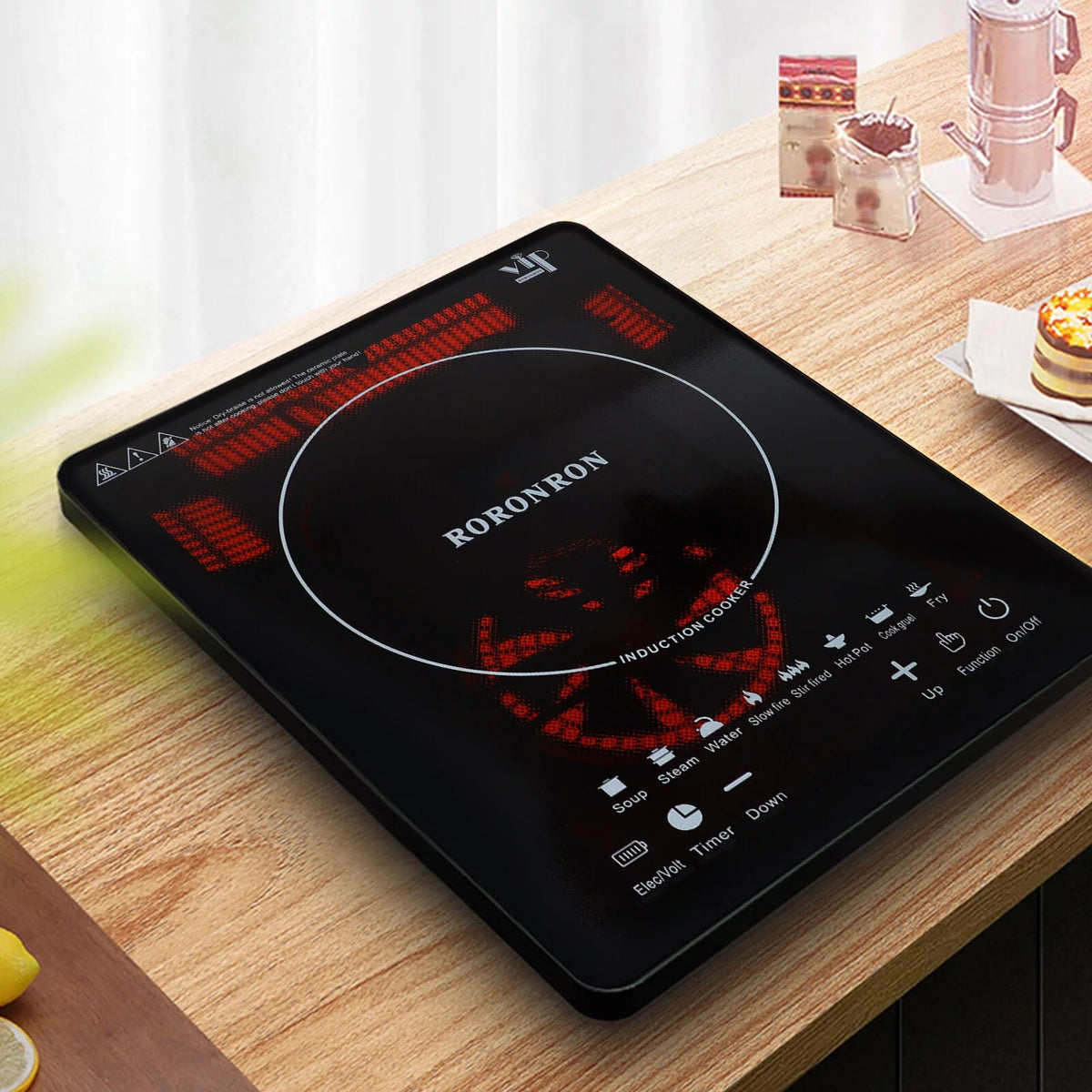 1000W Portable Induction Cooktop with Child Safety Lock & Timer S396