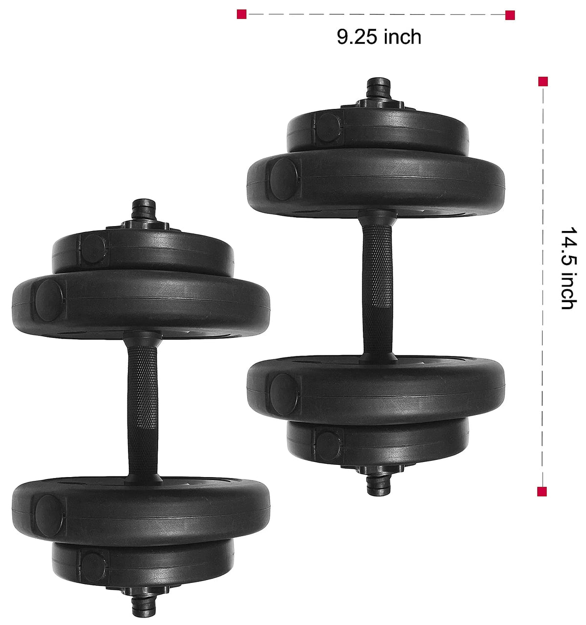 Black Adjustable Vinyl Dumbbell Set 40 Lbs Y64350