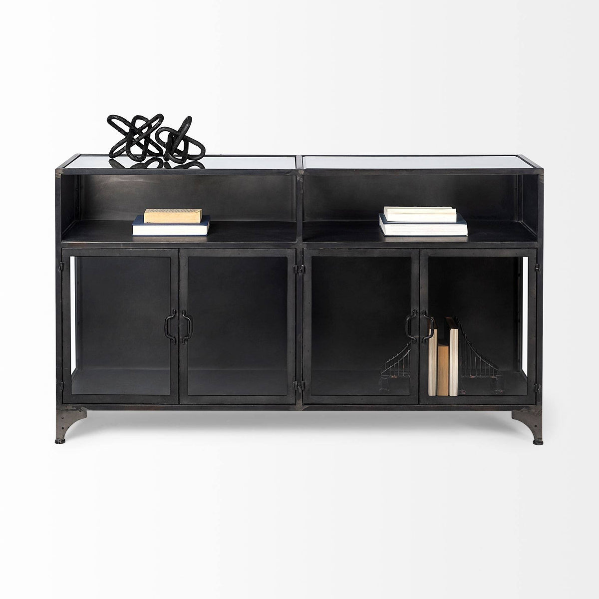 Black Metal Glass Door Display Cabinet R221