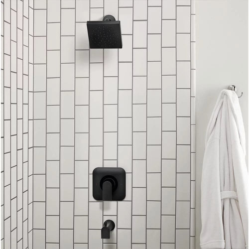 1-Handle Matte Black Tub and Shower Faucet D543094