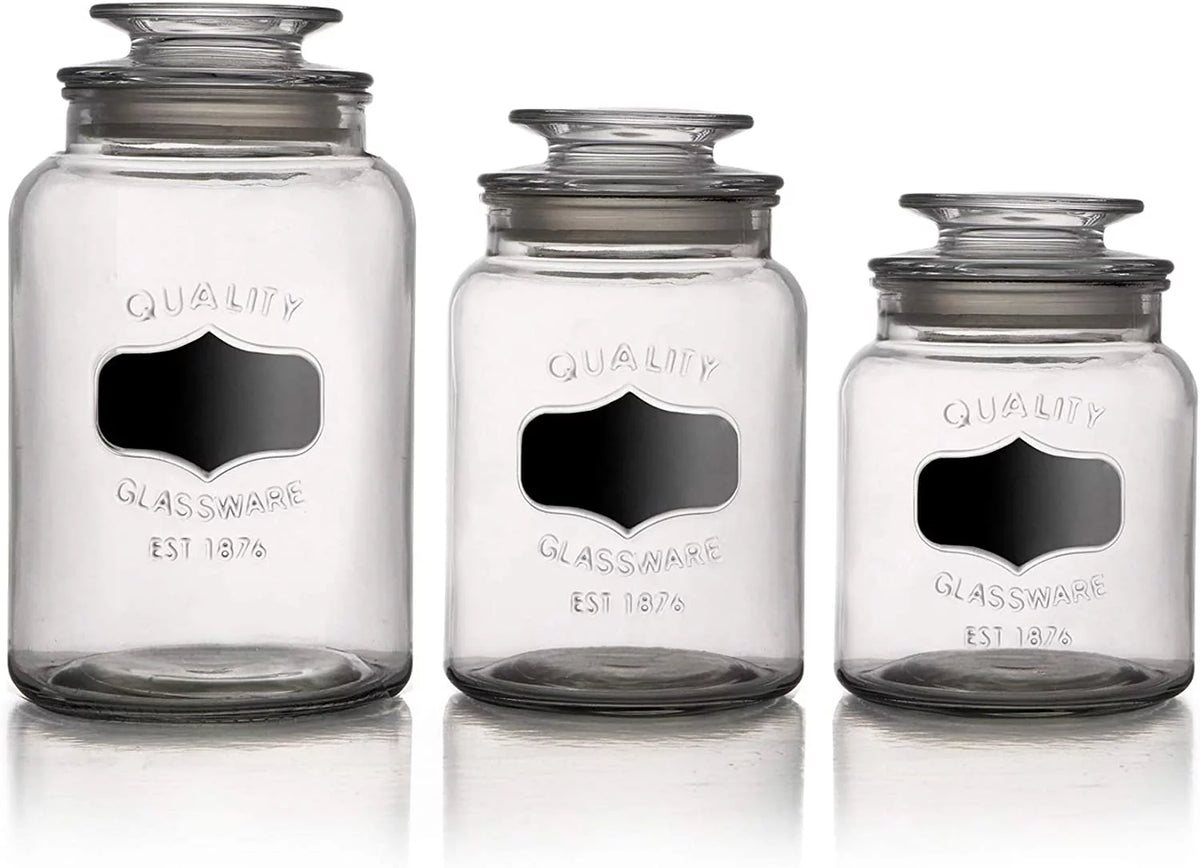 Clear Glass Food Storage Containers Set of 3 P937