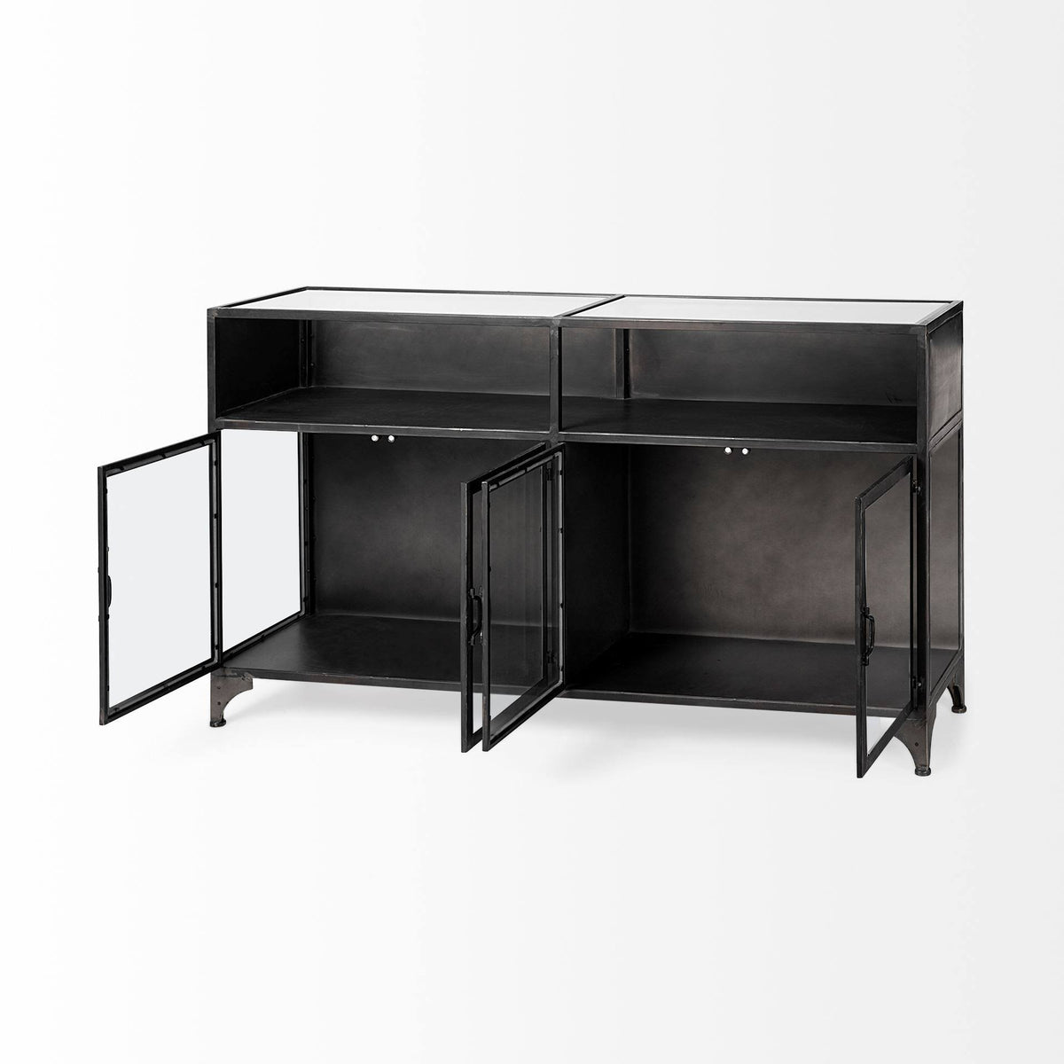 Black Metal Glass Door Display Cabinet R221