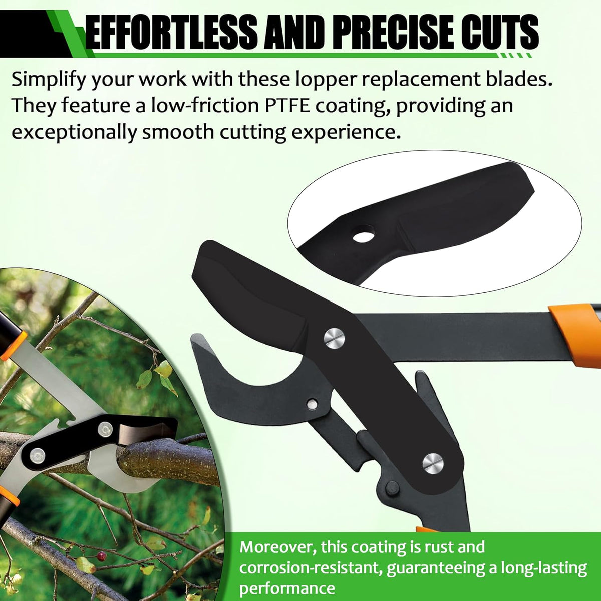 (2-Pack) Steel Replacement Blade for Loppers - Black Y591
