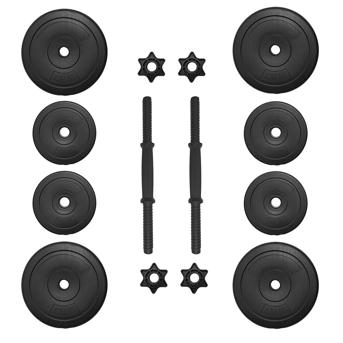 Black Adjustable Vinyl Dumbbell Set 40 Lbs Y64350