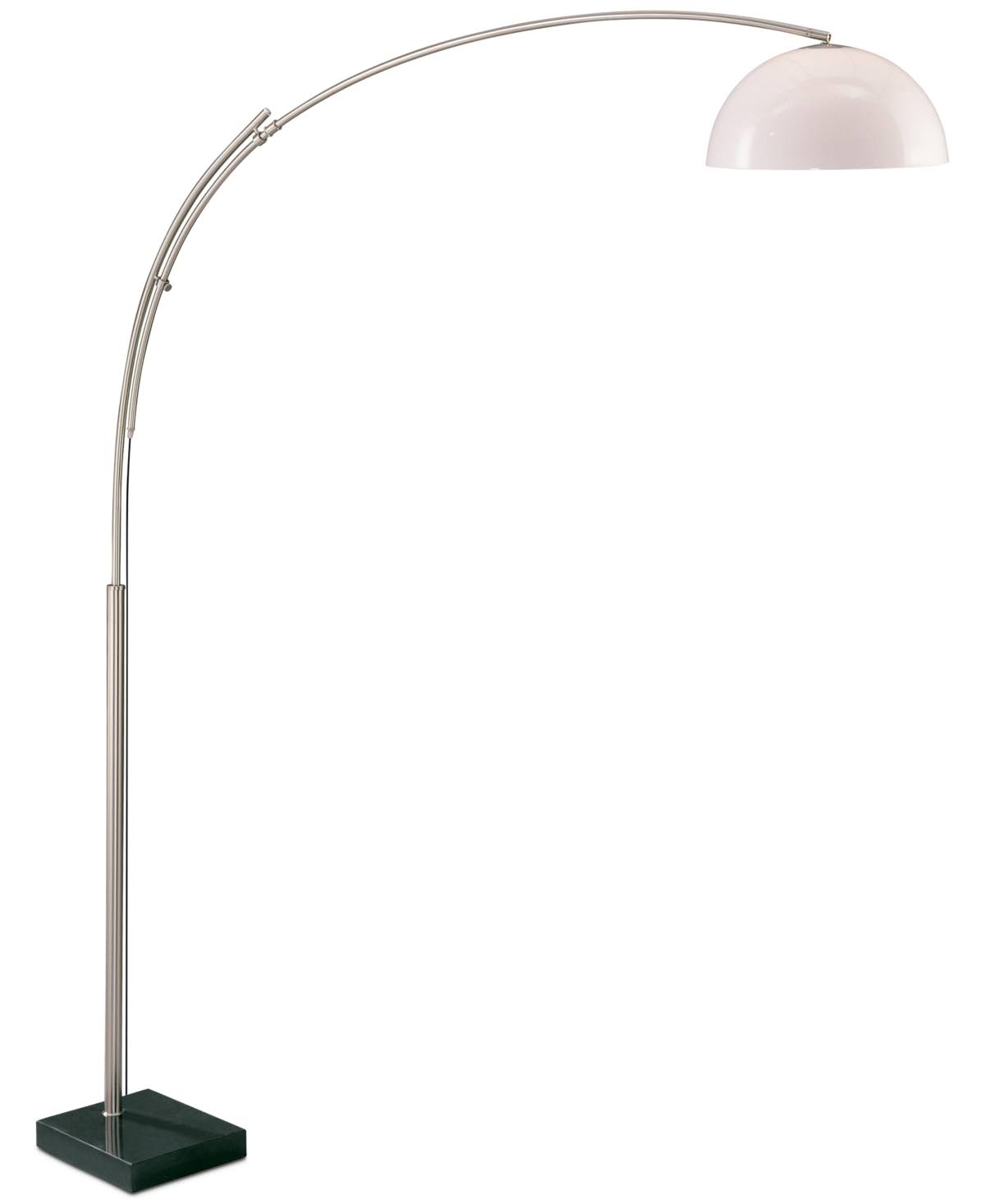 Polished Steel-White Arch Lamp P646
