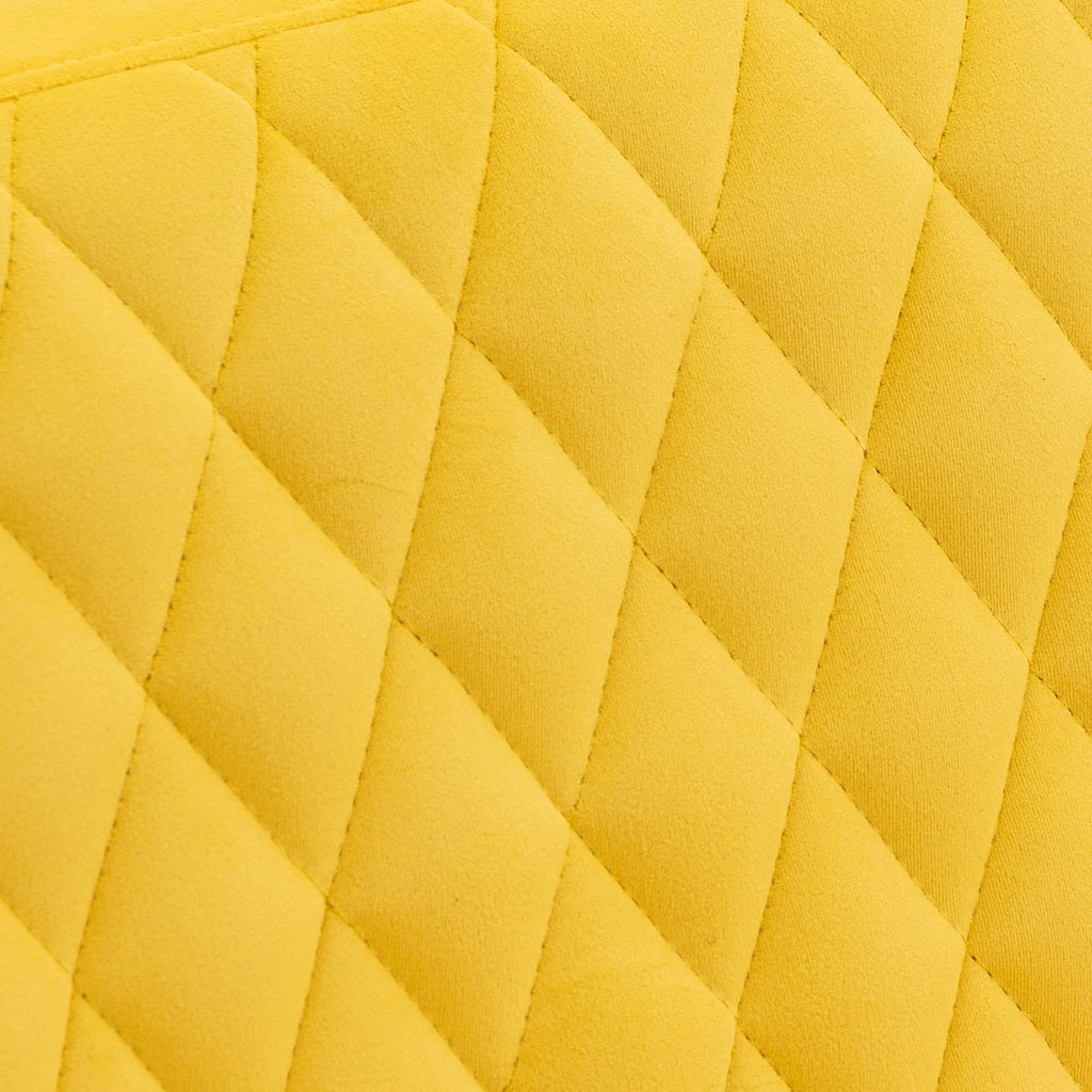 Yellow Velvet Upholstered Loveseat Sofa with Metal Legs U69486