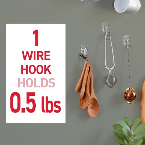 Clear Wire Toggle Hooks, 10 Hooks and 12 Adhesive Strips C249