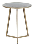 Dark Gray and Light Bronze Gold Side Table Z951656