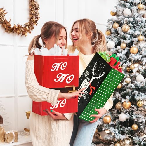 24 Pack Christmas Gift Bags Assorted Sizes with Gift Tags A583