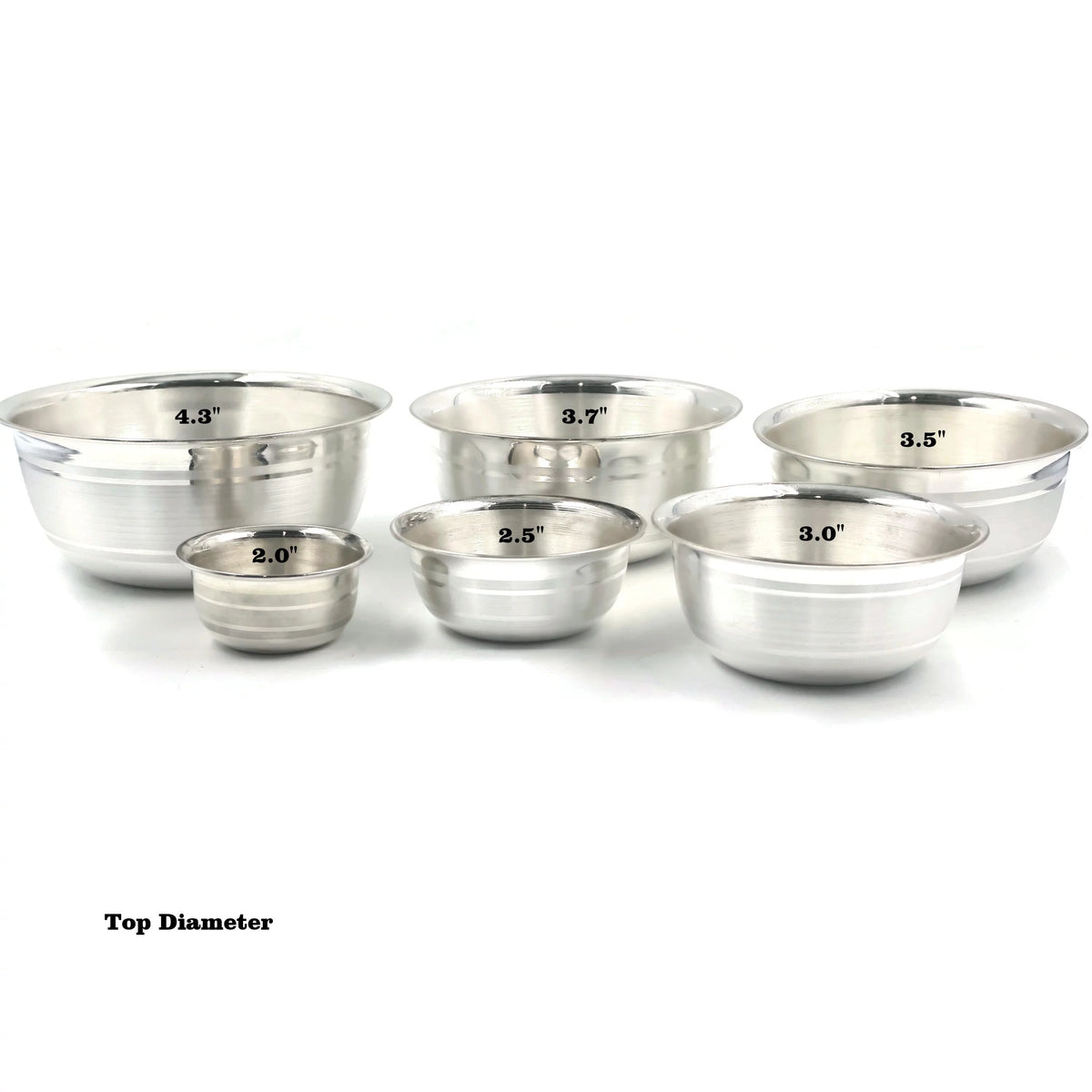 Pure Silver 4.0 Inch Glass, 4.3 Inch Bowl & Spoon L728