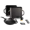 6 Pc Cast Iron Grill Griddle Set L587