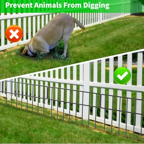 20Ft x 13Inch Animal Barrier, 14 Pack Decorative Garden Fence Panels, Rustproof Metal, No Dig Fence with Ground Stakes C4033