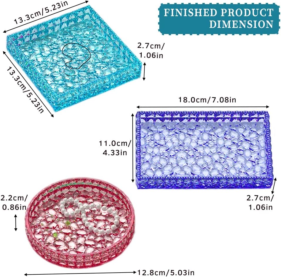 3PCS Silicone Tray Mold with Edges E823
