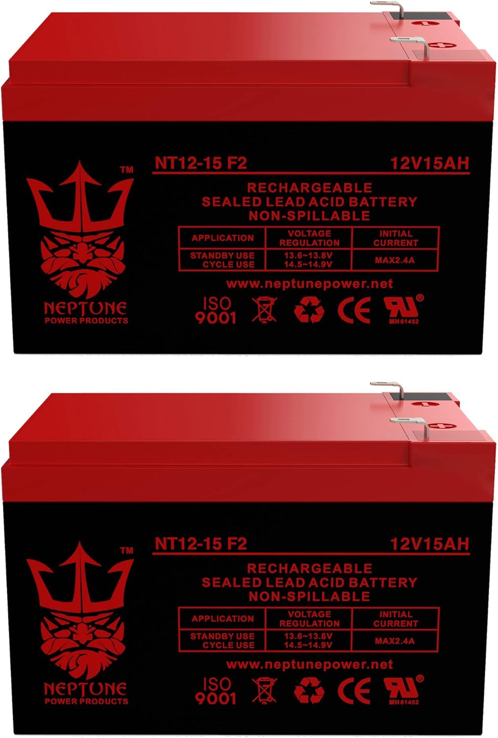 12V 15AH F2 Replaces Razor MX650 Dirt Rocket - 2 Pack F719