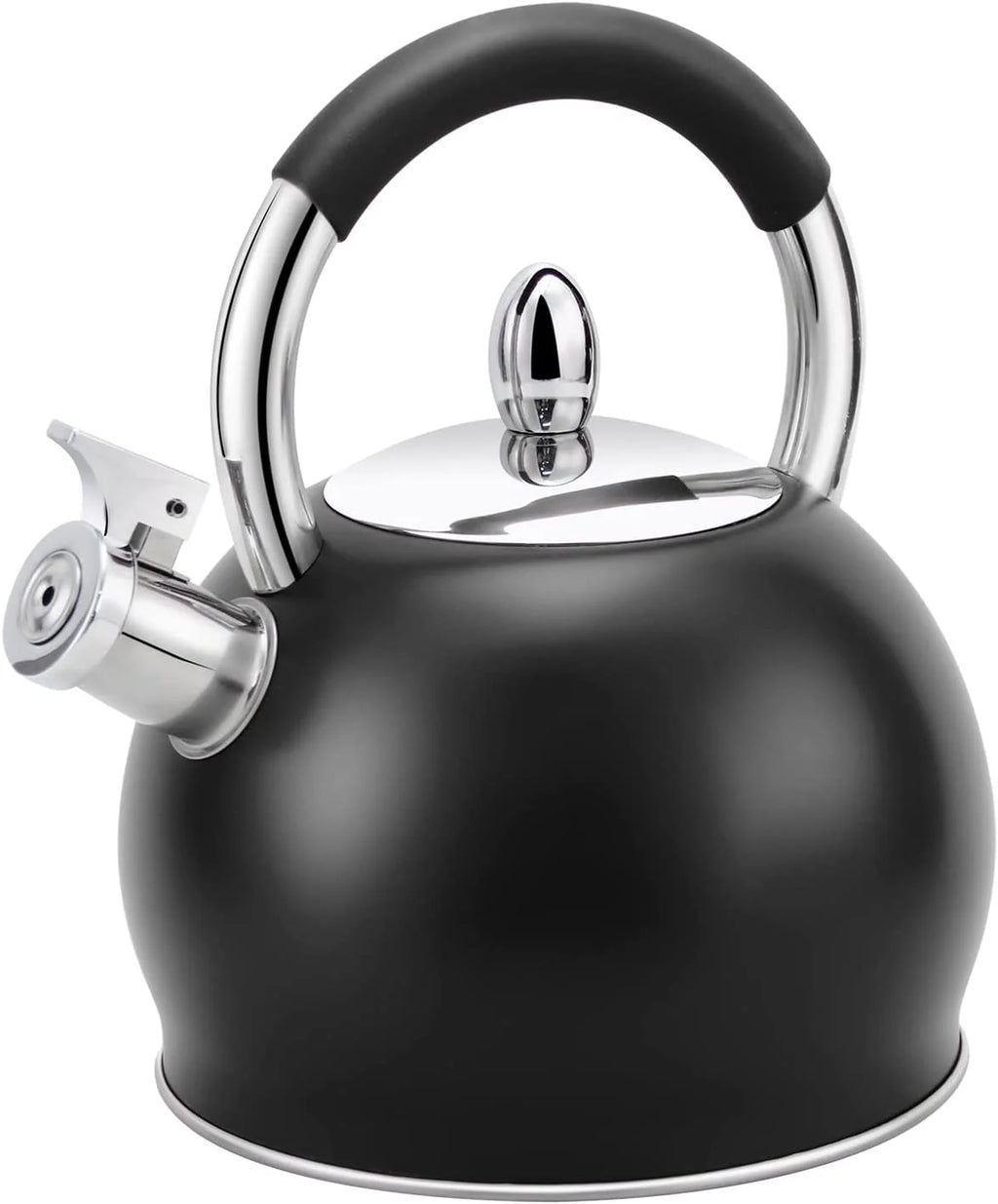 Stainless Steel Tea Kettle with Silicone Handle 3.2 Quart Black N12214