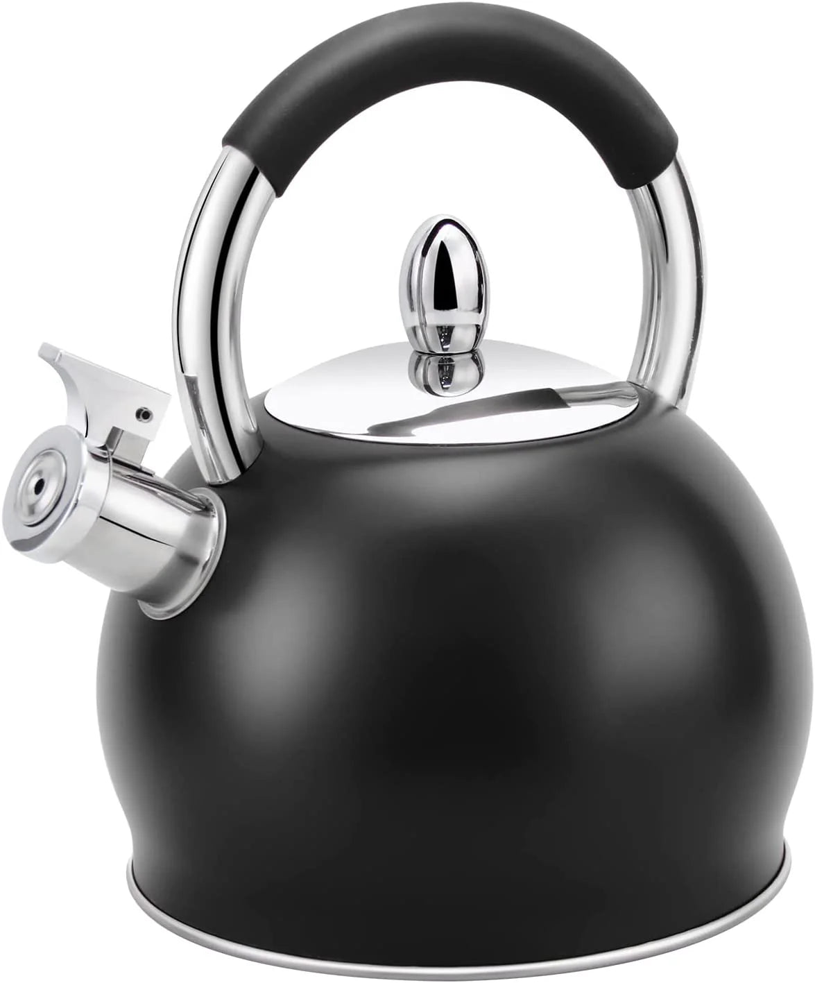 Stainless Steel Tea Kettle with Silicone Handle 3.2 Quart Black N12214