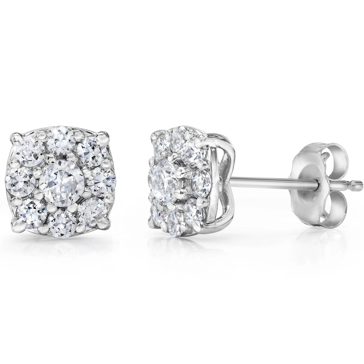 1 Carat Halo Diamond Studs 14K White Gold P968630