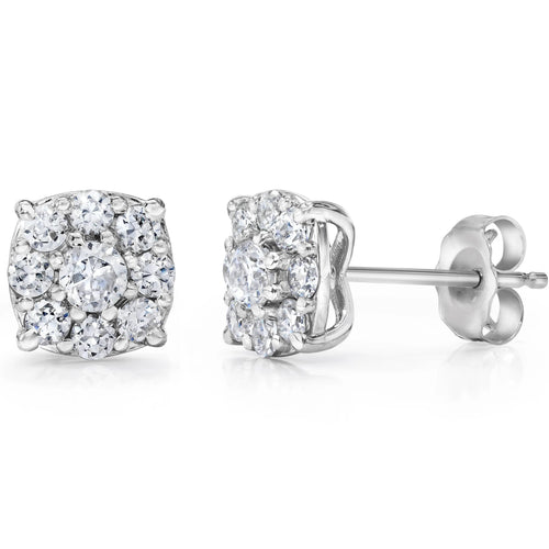 1 Carat Halo Diamond Studs 14K White Gold P968630