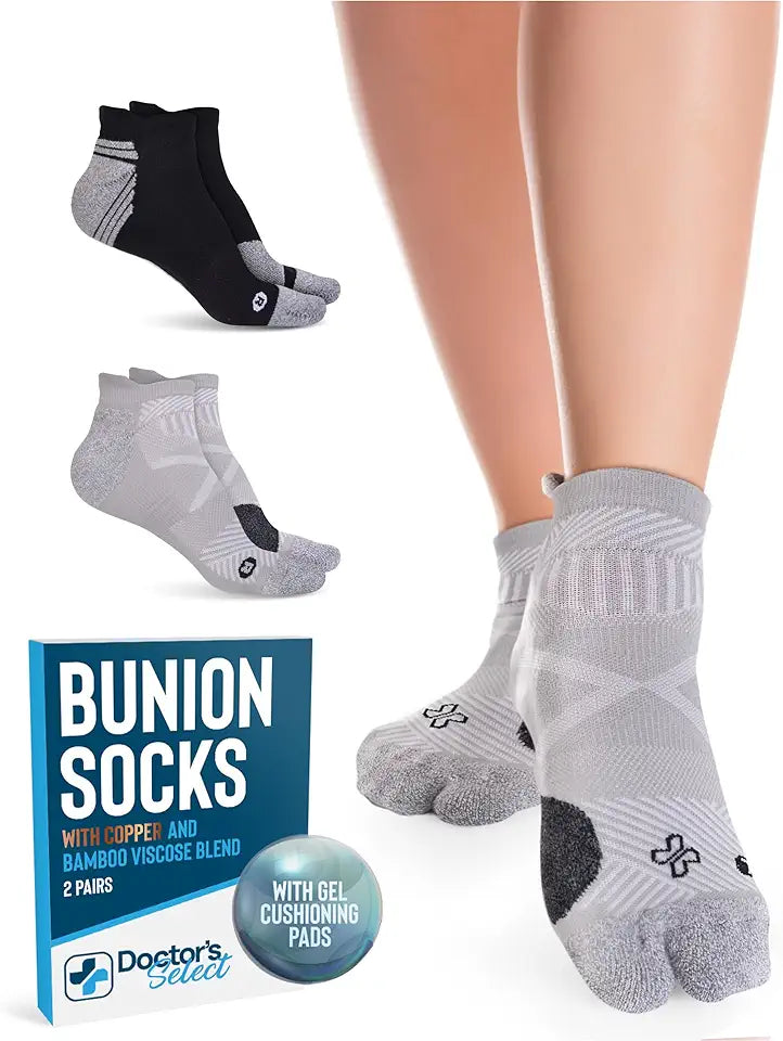 2 Pairs Bunion Socks with Toe Separator A20897