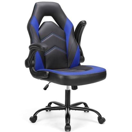 Blue Ergonomic Gaming Chair with Flip-up Armrests F35280