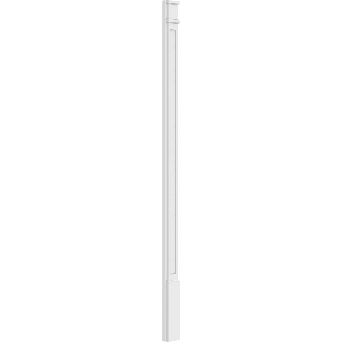 8x22W x 108x22H x 2x22P Flat Panel PVC Pilaster with Decorative Capital & Base (Pair) M946512