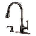 Tuscan Bronze Pull-Down Kitchen Faucet with Soap Dispenser K762