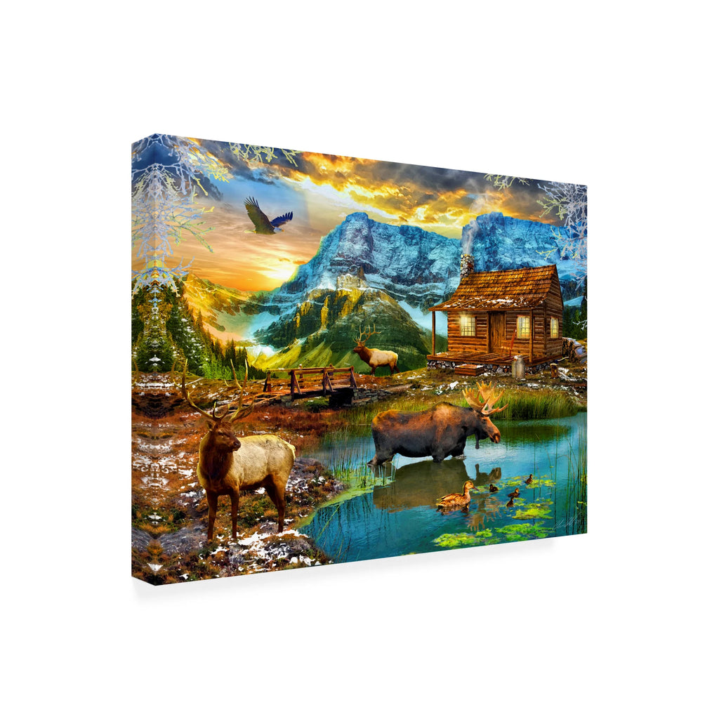Winter Cabin Canvas Art A474