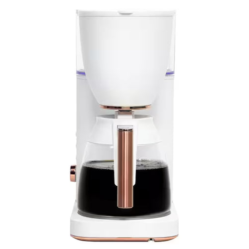 10 Cup Matte White Drip Coffee Maker with Glass Carafe A2123