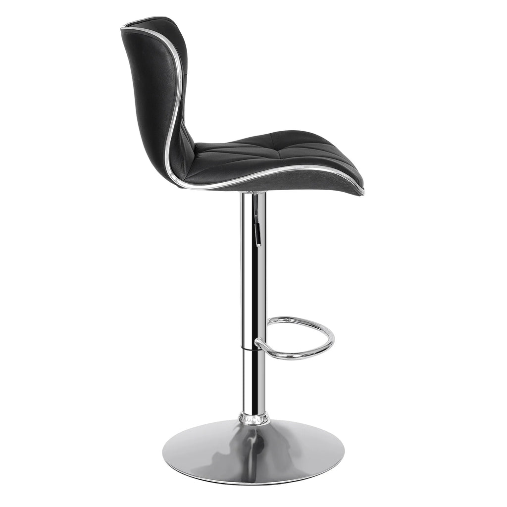 2 Pcs Adjustable Swivel PU Leather Bar Stools F956
