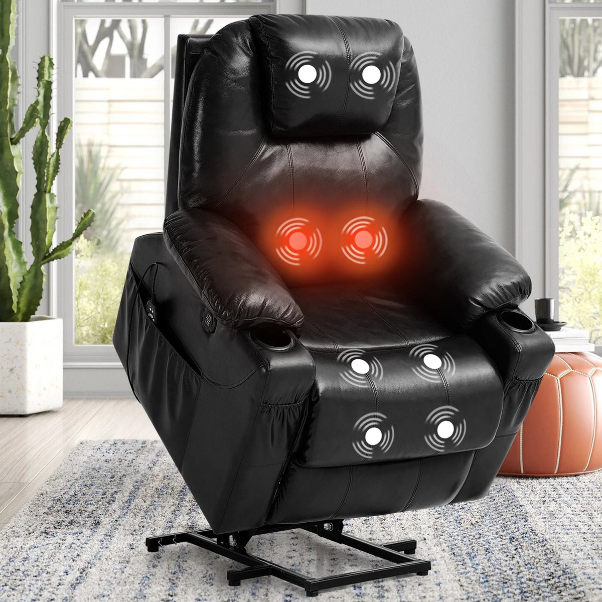 Large Power Lift Recliner Chair with Massage and Heating A72612