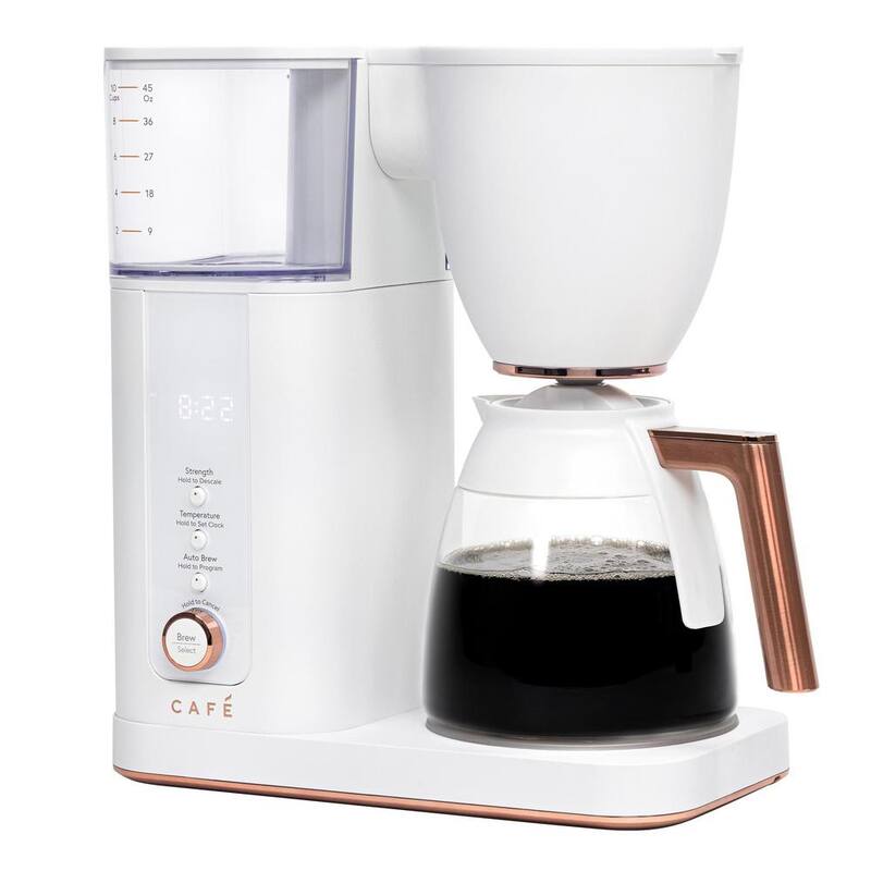 10 Cup Matte White Drip Coffee Maker with Glass Carafe A2123