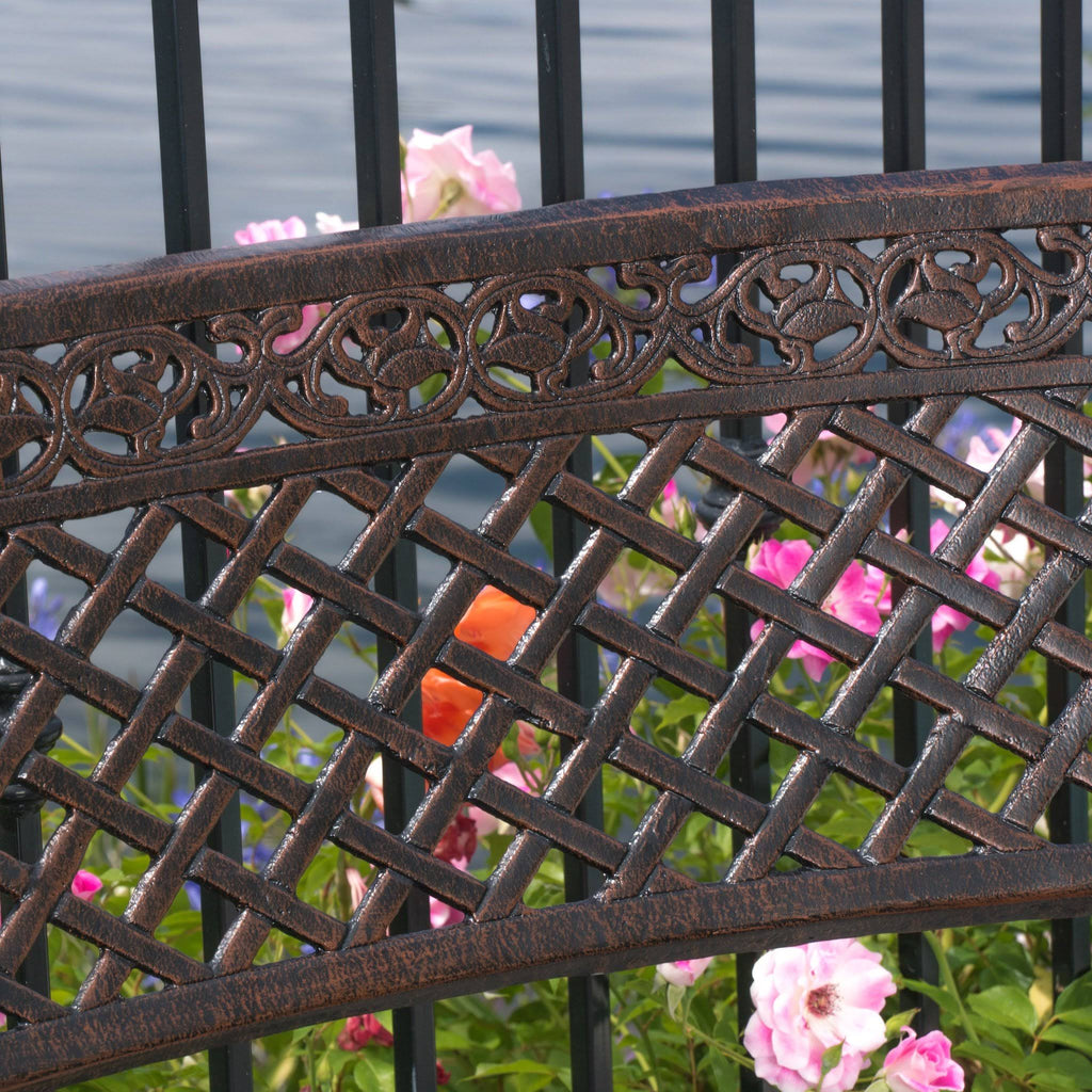 Outdoor Antique Copper Cast Aluminum Bench G783