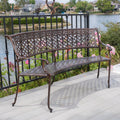 Outdoor Antique Copper Cast Aluminum Bench G783